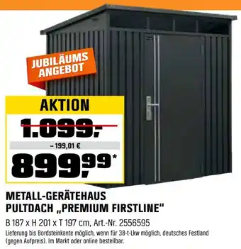 OBI Metall-gerätehaus pultdach premium firstline Angebot