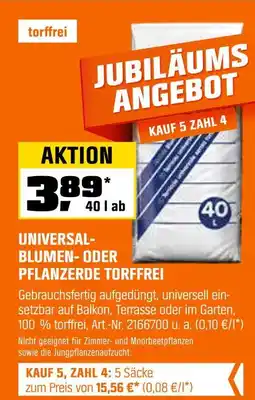 OBI Universal-blumen- oder pflanzerde torffrei Angebot