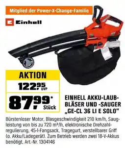 OBI Einhell akku-laubbläser und -sauger ge-cl 36 li e solo Angebot