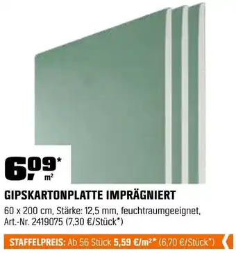 OBI Gipskartonplatte imprägniert Angebot