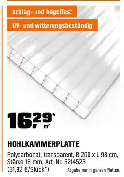 OBI Hohlkammerplatte Angebot