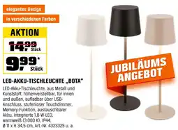 OBI Led-akku-tischleuchte „bota“ Angebot