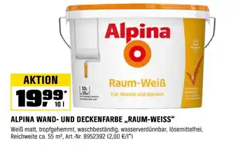 OBI Alpina wand- und deckenfarbe raum-weiß Angebot