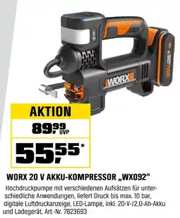 OBI Worx 20 v akku-kompressor wx092 Angebot