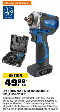 OBI Lux-tools akku-schlagschrauber 12v „a-ssr-12 set“ Angebot