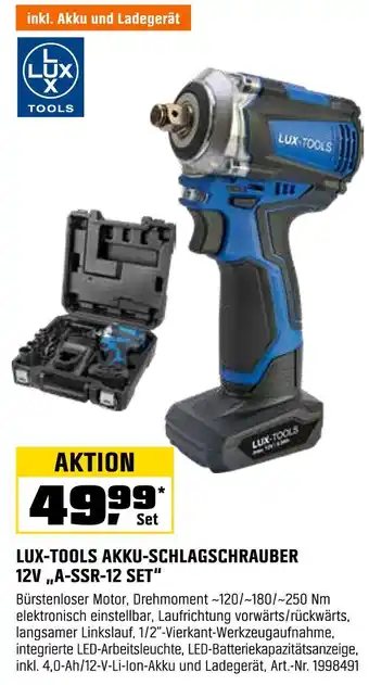 OBI Lux-tools akku-schlagschrauber 12v „a-ssr-12 set“ Angebot