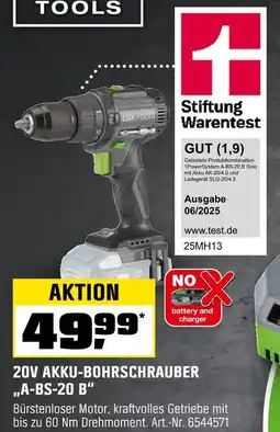 OBI Lux tools 20v akku-bohrschrauber a-bs-20 b Angebot