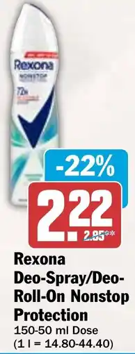HIT Rexona Deo-Spray/Deo Roll-On Nonstop Protection Angebot