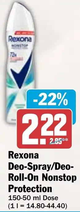 HIT Rexona Deo-Spray/Deo Roll-On Nonstop Protection Angebot