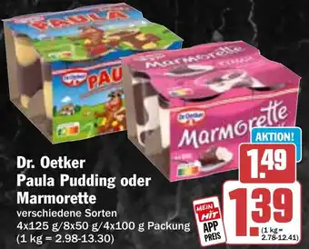 HIT Dr. Oetker Paula Pudding oder Marmorette Angebot