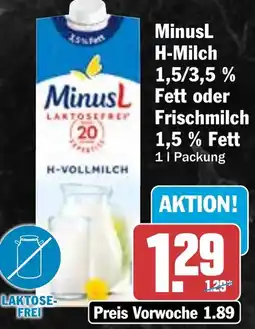 HIT MinusL H-Milch oder Frischmilch Angebot