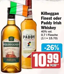 HIT Kilbeggan Finest oder Paddy Irish Whiskey Angebot