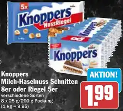 HIT Knoppers Milch-Haselnuss Schnitten 8er oder Riegel 5er Angebot