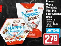 HIT Kinder Happy Moments Mini Mix oder Schoko Bons Angebot