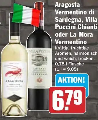 HIT Aragosta Vermentino di Sardegna, Villa Puccini Chianti oder La Mora Vermentino Angebot