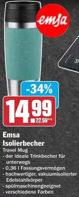 HIT Emsa Isolierbecher Travel Mug Angebot