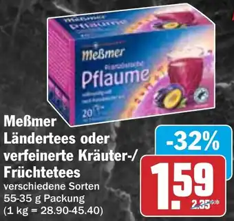 HIT Meßmer Ländertees oder verfeinerte Kräuter-/ Früchtetees Angebot