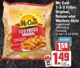 HIT Mc Cain 1-2-3 Frites Original, Deluxe oder Western Style Angebot