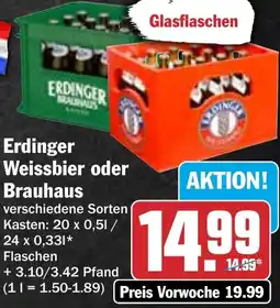 HIT Erdinger Weissbier oder Brauhaus Angebot