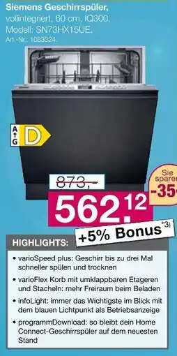 Möbel Inhofer Siemens Geschirrspüler Angebot
