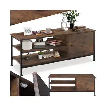Netto Marken-Discount tectake TV-Regal, Industrial Style, 2 offene Fächer, Staufach mit Magnettür, 110 x 40 x 45,5 cm Angebot