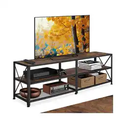 Netto Marken-Discount tectake TV-Regal, Industrial Style, 3 offene Etagen, seitliche X-Streben, 161 x 41,5 x 50,5 cm Angebot