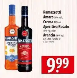 Famila Nord Ost Ramazzotti Amaro, Crema, Aperitivo Rosato, Arancia Angebot