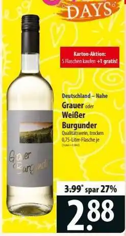 Famila Nord Ost Grauer oder Weißer Burgunder Angebot