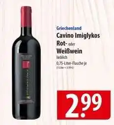 Famila Nord Ost Cavino Imiglykos Rot- oder Weißwein Angebot