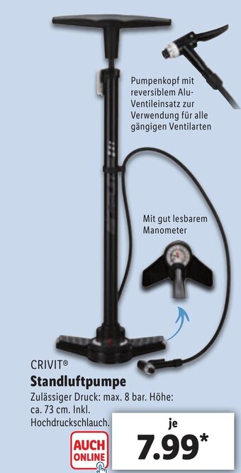 Lidl Crivit Standluftpumpe Angebot