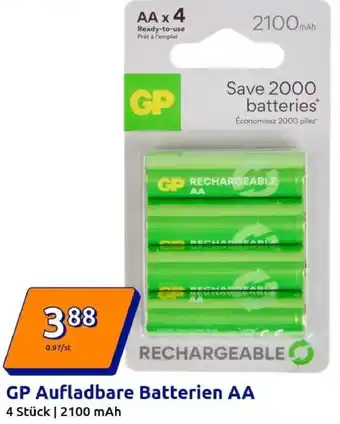 Action GP Aufladbare Batterien AA Angebot