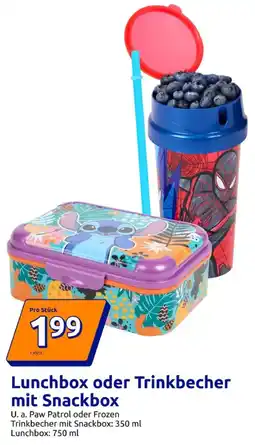 Action Lunchbox oder Trinkbecher mit Snackbox Angebot