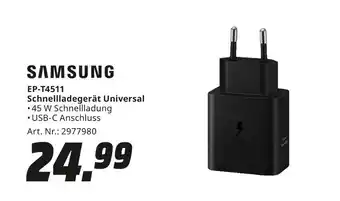 MediaMarkt Samsung ep-t4511 schnellladegerät universal Angebot