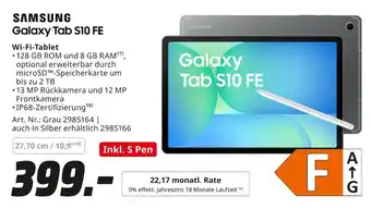 MediaMarkt Samsung galaxy tab s10 fe Angebot