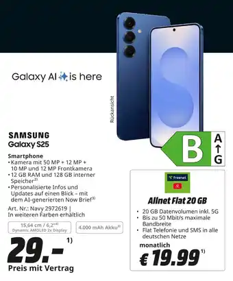 MediaMarkt Samsung galaxy s25 Angebot