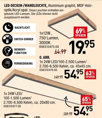 Möbel Wallach Led-decken-/wandleuchte Angebot