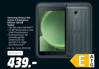 MediaMarkt Samsung galaxy tab active 5 enterprise edition 128 gb tablet Angebot