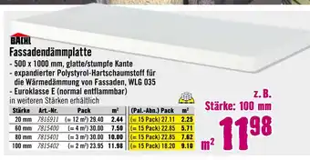 Hornbach Bachl fassadendämmplatte 20 mm Angebot