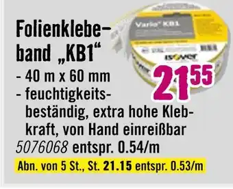 Hornbach Folienklebeband „kb1“ Angebot