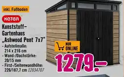 Hornbach Keter kunststoff-gartenhaus „ashwood pent 7x7“ Angebot