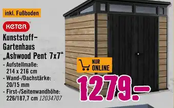 Hornbach Keter kunststoff-gartenhaus „ashwood pent 7x7“ Angebot