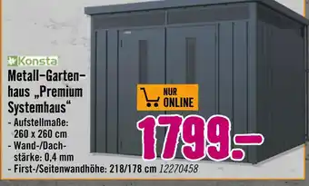 Hornbach Konsta metall-gartenhaus „premium systemhaus“ Angebot