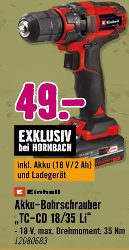 Hornbach Einhell akku-bohrschrauber tc-cd 18/35 li Angebot