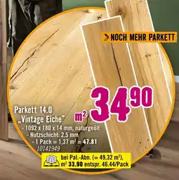 Hornbach Parkett 14.0 vintage eiche Angebot