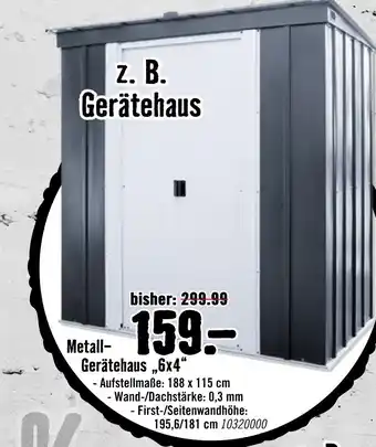 Hornbach Metall-gerätehaus 6x4 Angebot