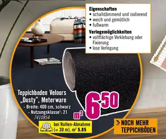 Hornbach Teppichboden velours dusty meterware Angebot