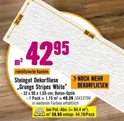 Hornbach Steingut dekorfliese „grunge stripes white“ Angebot