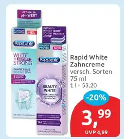 Budni Rapid white white + booster strong zahncreme Angebot