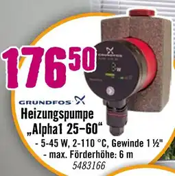 Hornbach Grundfos heizungspumpe alpha1 25-60 Angebot