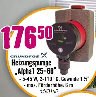 Hornbach Grundfos heizungspumpe alpha1 25-60 Angebot